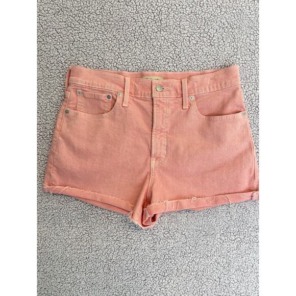 Madewell Other - Madewell Women’s Pink Denim Shorts Size 29 – High Rise Cutoff Jean Shorts